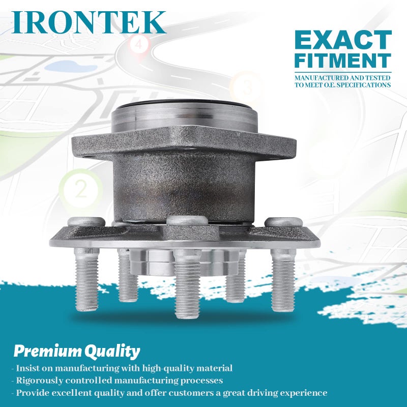 IRONTEK Rear Wheel Hub and Bearing Assembly 512218 Compatible for Pontiac 2003-2008 Vibe, for Toyota 2000-2005 Celica/2003-2009 Corolla/2003-2008 Matrix, 5 Lugs Wheel Hub Assembly 2 PCS - Image 4